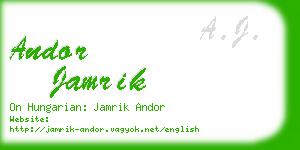 andor jamrik business card